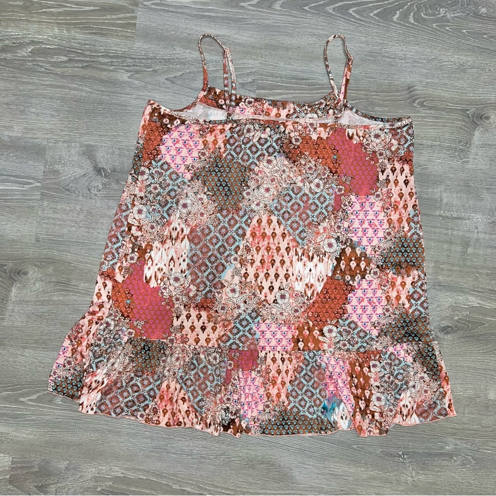 Joyspun Women's Sleeveless Knit Chemise with Ruffle Hem Peach Bud size 3X - Picture 8 of 16